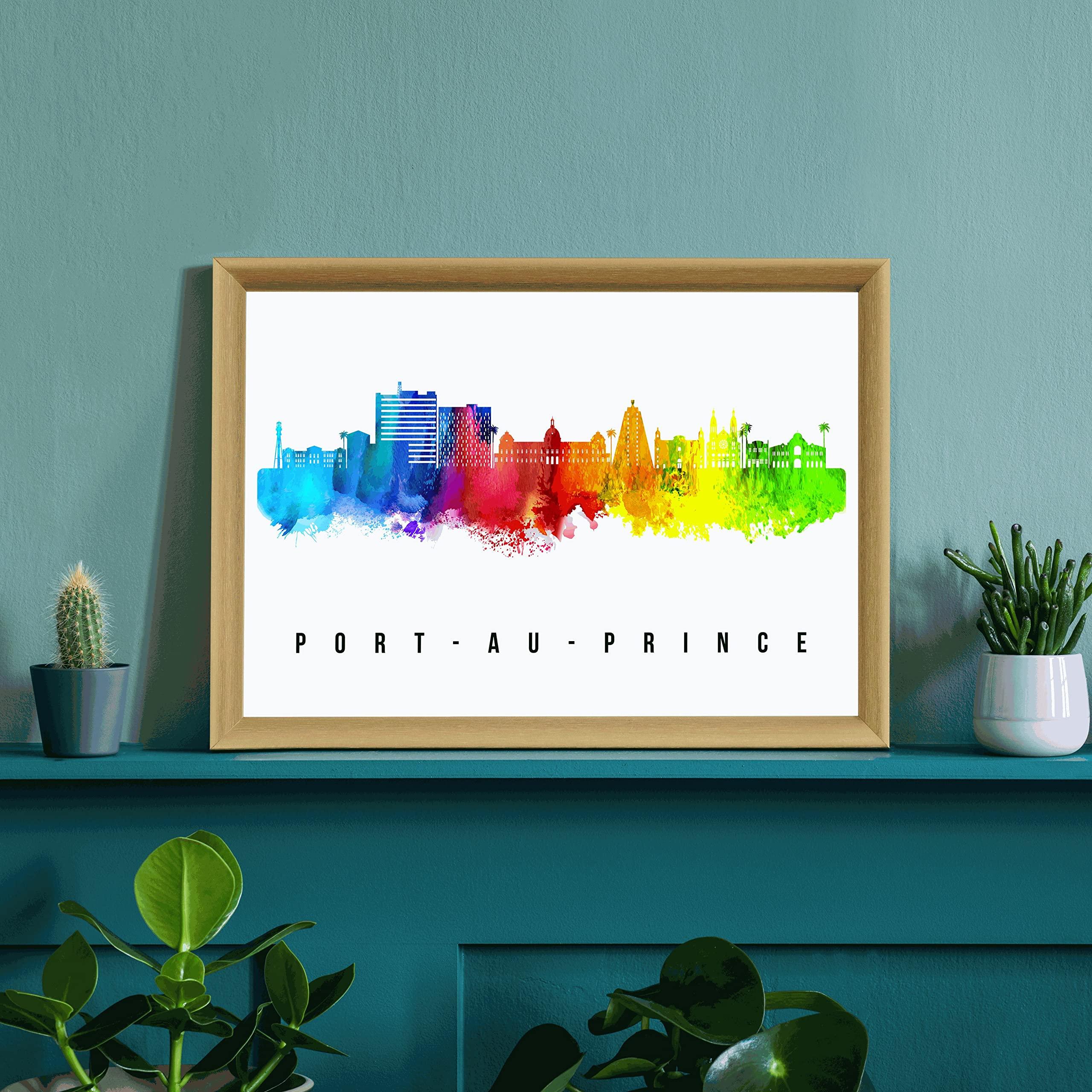 Generic Port Au Prince Skyline Haiti Poster, Port Au Prince Cityscape Painting, Port Au Prince Haiti Poster, Cityscape and Landmark Print, Home Wall Art, Office Wall Decor