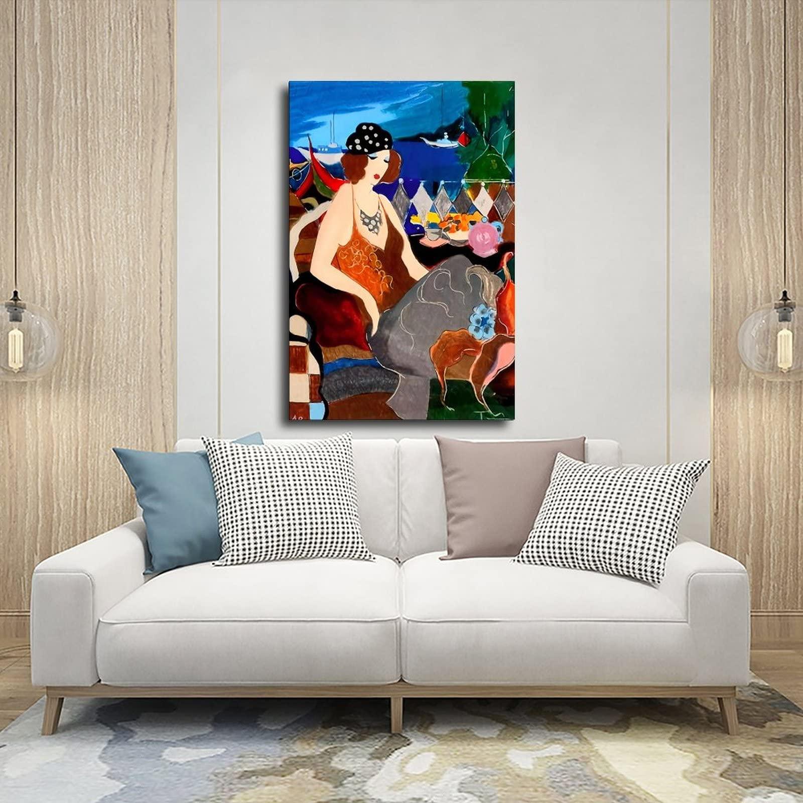 MDGT MDGT Itzchak Tarkay Prints Canvas Poster 8 Canvas Poster Wall Art Decor Print Picture Paintings for Living Room Bedroom Decoration Frame-style 12x18inch(30x45cm)