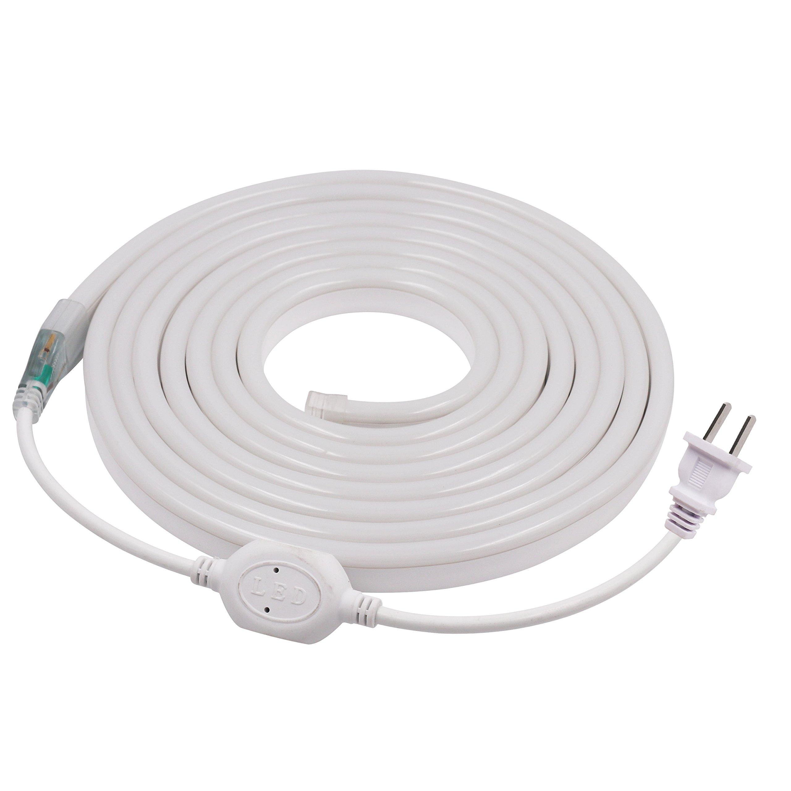 XUNATA XUNATA 66ft LED Rope Neon Light, 110V Waterproof Flexible US Plug 2400 Units SMD 2835 LED Strip Lights for Home Indoor Outdoor Decoration (Pink)