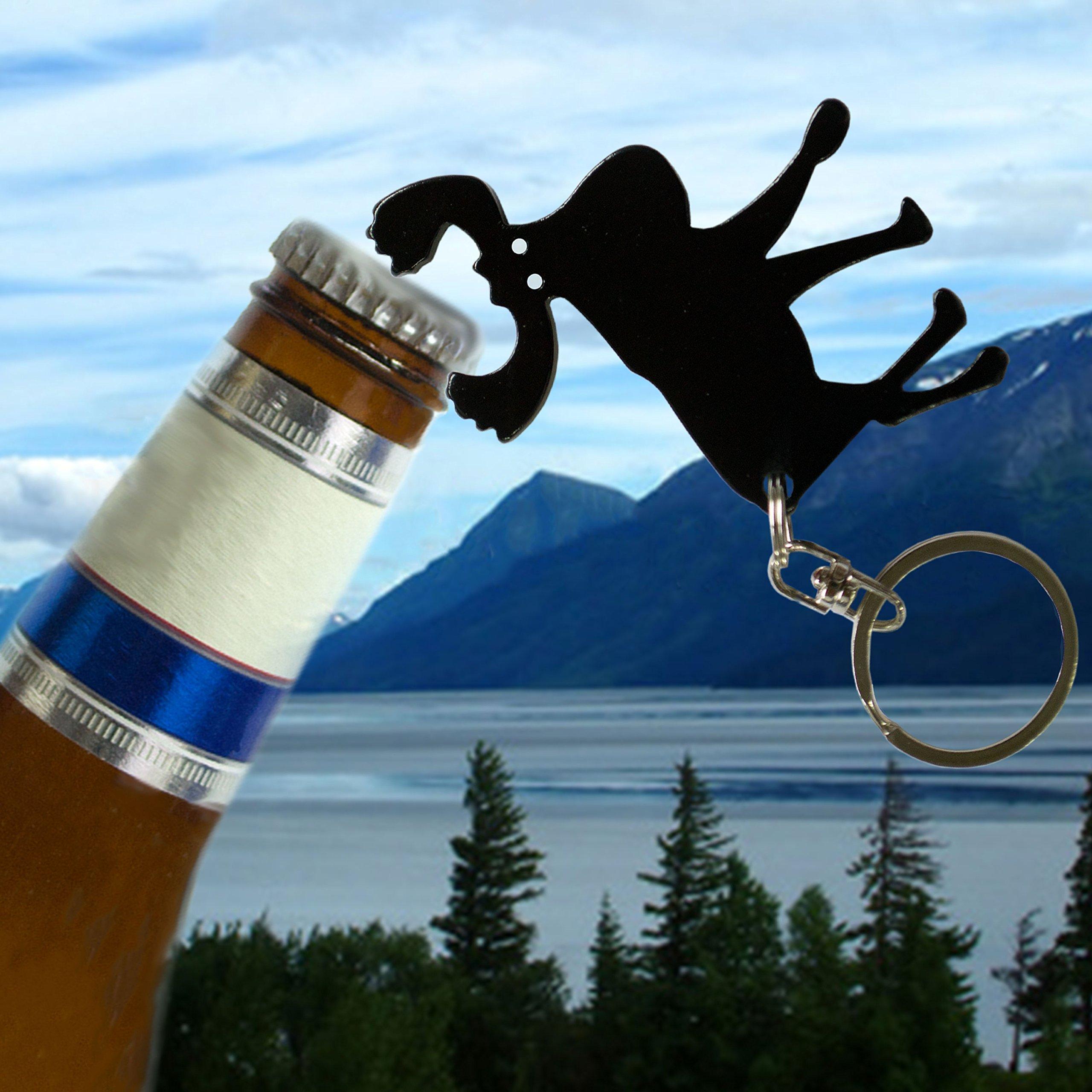 Goods For Giving Custom Blue MOOSE Keychain Bottle Opener - Black Blue Green Purple or Red - 1-100 Packs