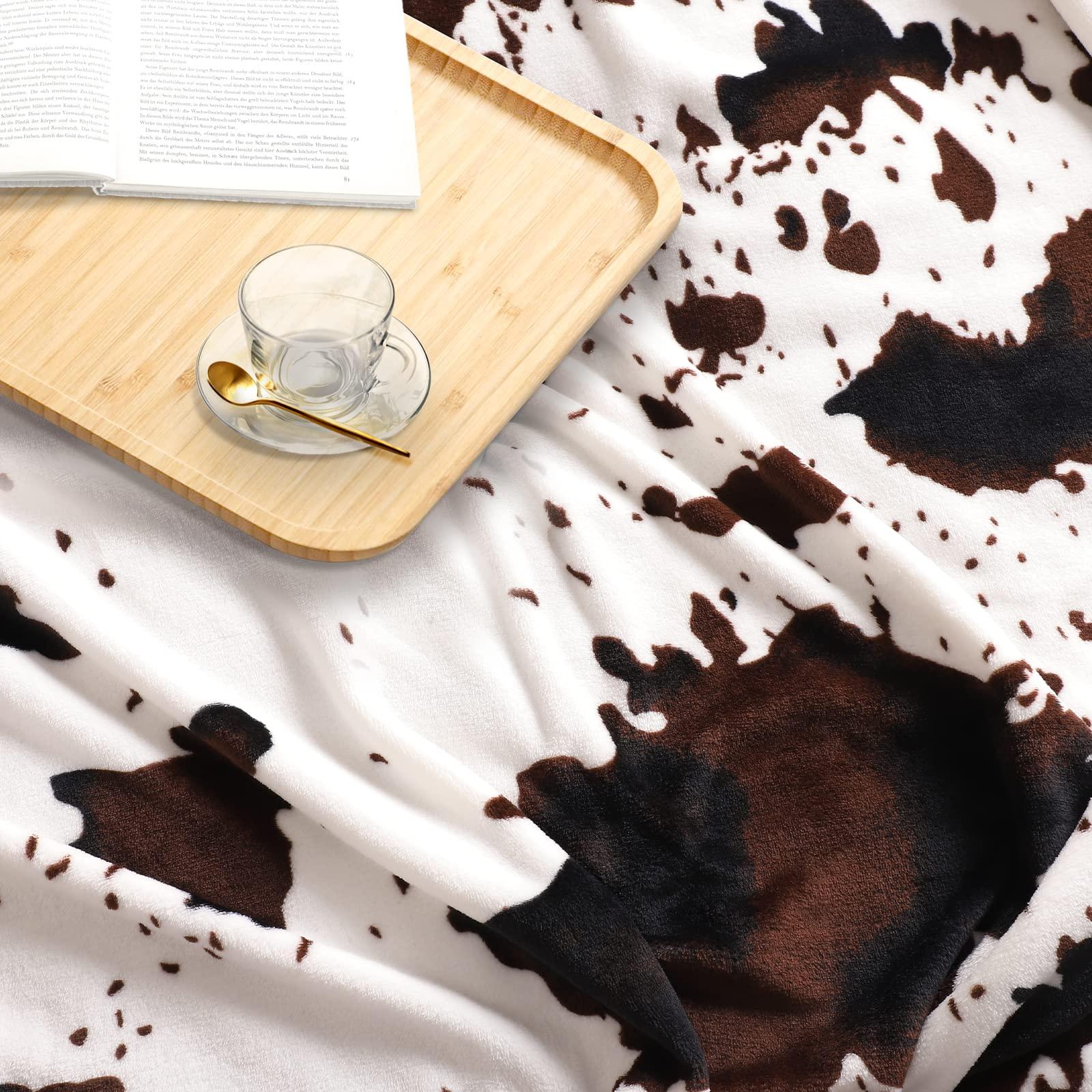 Edenleaf Soft Cow Print Blanket, Ultra Cozy Cow Throw Blanket for Couch Bed and Travel, Cow Decor Throw Blankets for All Seasons 50\"x60\"