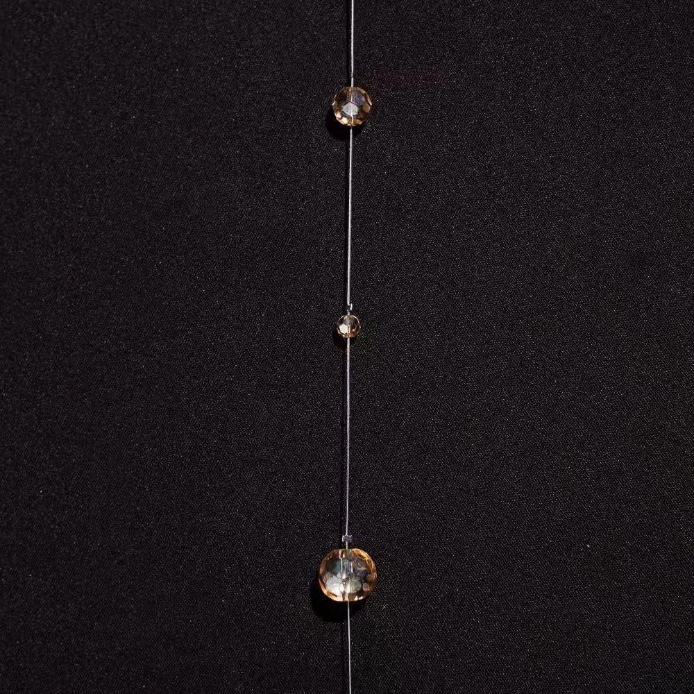 Hanbinsen Glass Crystal Beads Curtain Window Door Curtain Passage Wedding Backdrop Door String Hanging Decoration (Chamgagne, 3.3Feet*5pcs)