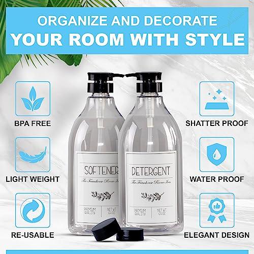 The Farmhouse Room Inc. The Farmhouse Room Inc. Laundry Detergent Dispenser - Fabric Softener Liquid Pump Bottle Dispenser for Laundry Room - BPA Free & PET Plastic 1/2 Gallon Soap Dispenser w/Waterproof Labels - Pack of 2