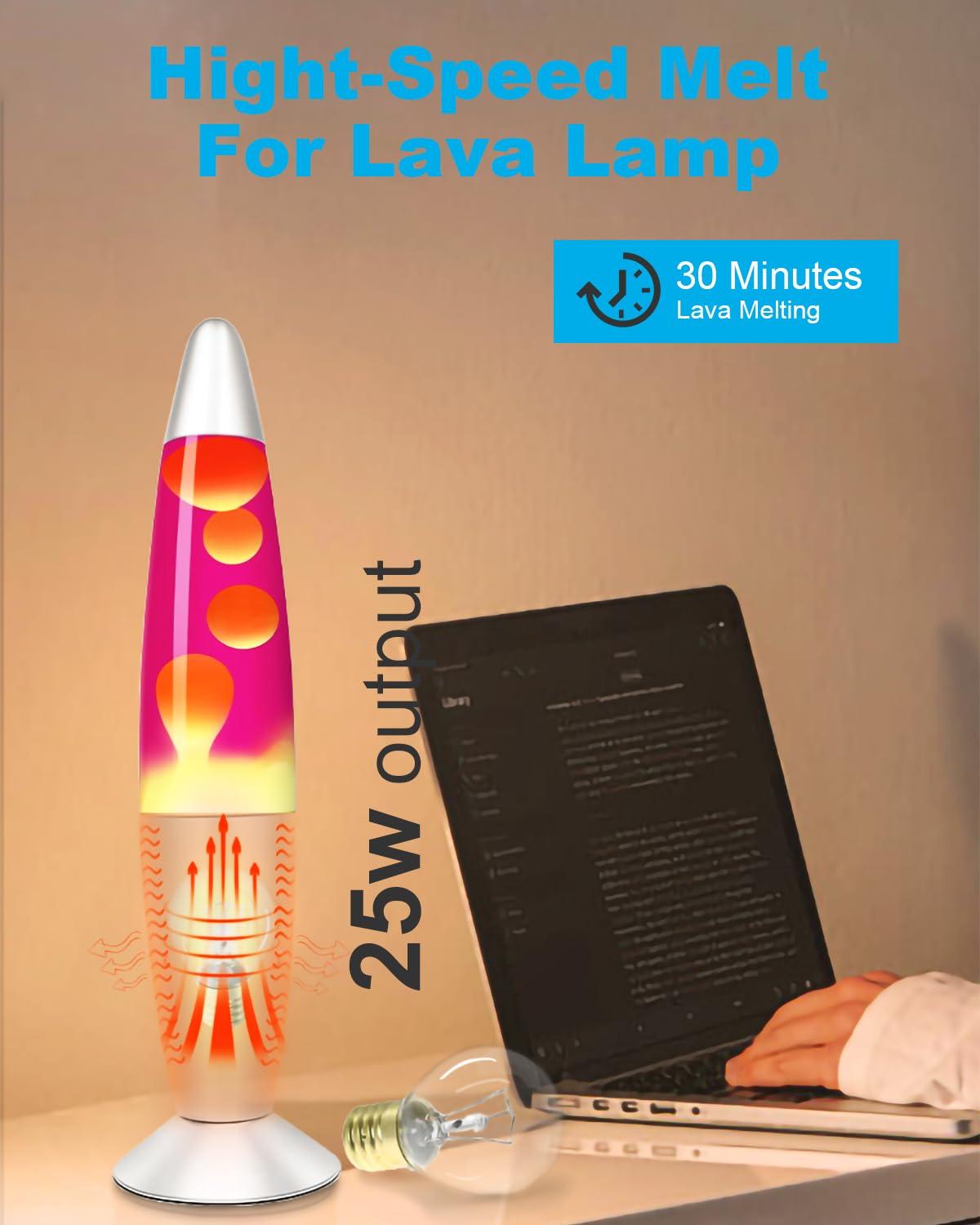 SerBion Lava Lamp Bulb 25 Watt, E17 Intermediate Base 6 Packs The Lava Original Replacement Bulb for 14.5-Inch Lava Lamp, Soft Warm White Glow, Long Life, High Temp Resistance, High-output Heat S11 Bulb
