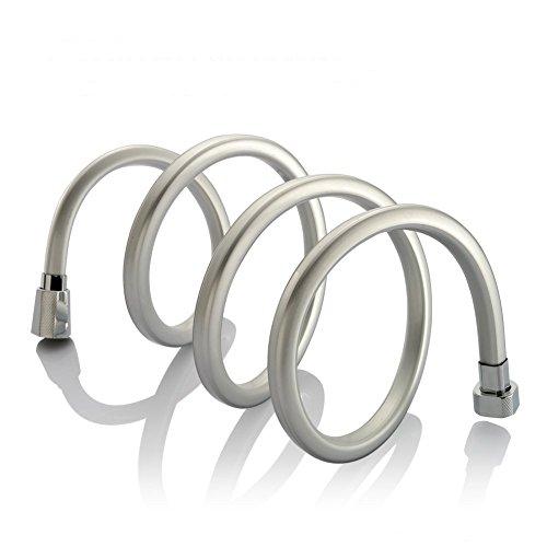 SR SUN RISE SR SUN RISE Square White Non-Toxic Odorless PVC Smooth Flexible and Anti-Kink Brass Spin Inner Core 86 Inch Long Hand-held Shower Hose, 1, Gray