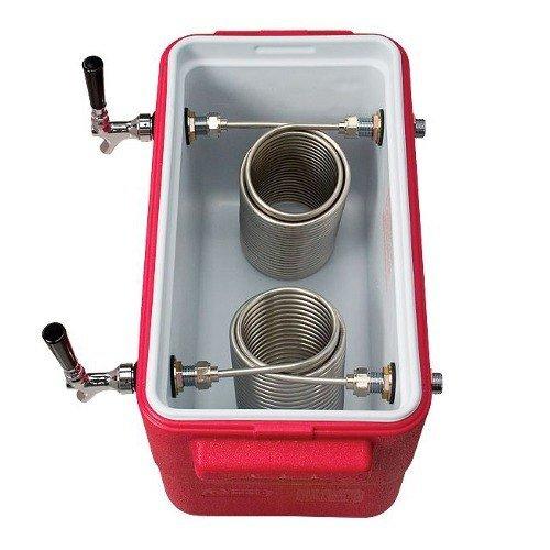 Micro Matic Micro Matic CB282R Red 2 Faucet 28 qt. Insulated Jockey Box with 50 ft. Coils