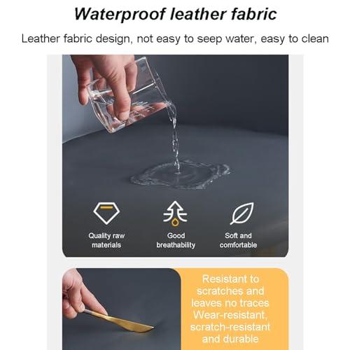 LLYLAFDC Kitchen Table Chairs Set Of 4 Space Saving Dining Table Office Table And Chair Set Leisure Area Home Balcony Small Round Table Perfect For Balcony, Dining Room, Office ( Color : Gray , Size : Leather