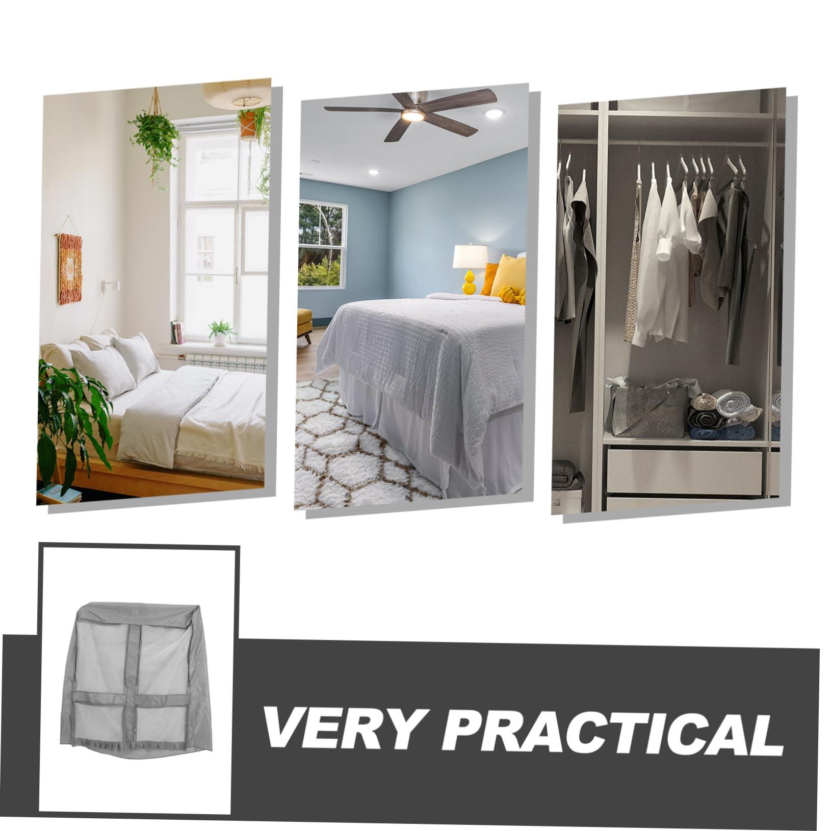 Amosfun Amosfun Cover Clothes Rack Clothes Hanger Cover Wardrobe Cover Hanging Garment Bag Gray/medium Size