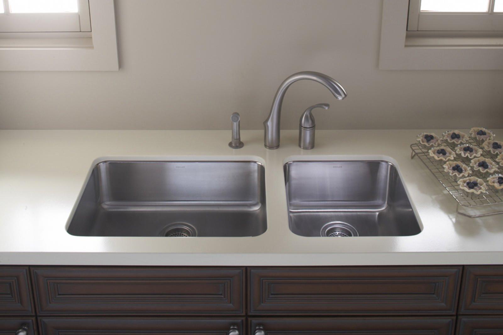 Kohler KOHLER K-3332-NA Undertone Extra-Large Squared Undercounter Kitchen Sink