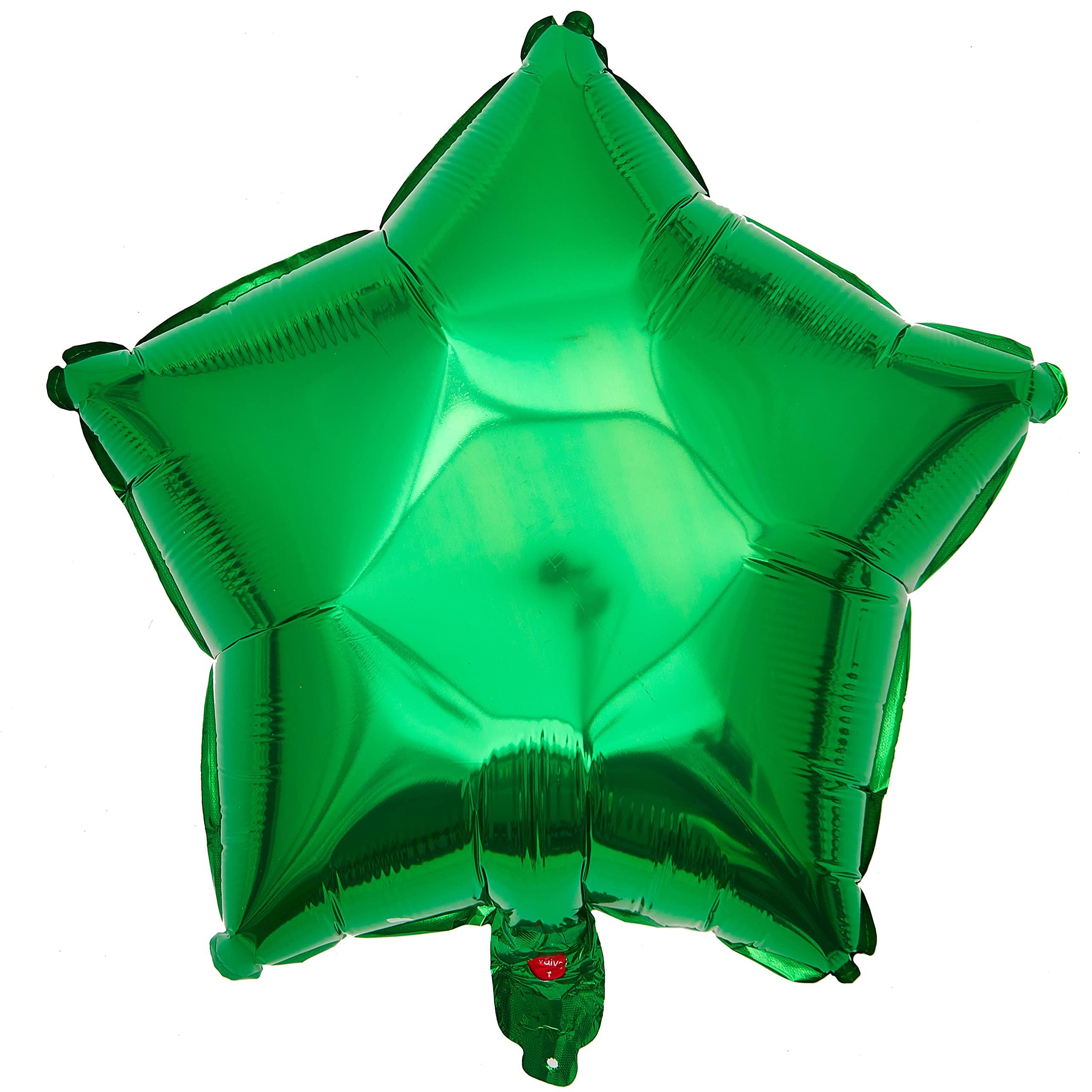 MEPDNGN Green Star Shape Foil Balloon, 10pcs Big Mylar Helium Balloons for Birthday Party Wedding Party Decoration 18 Inch