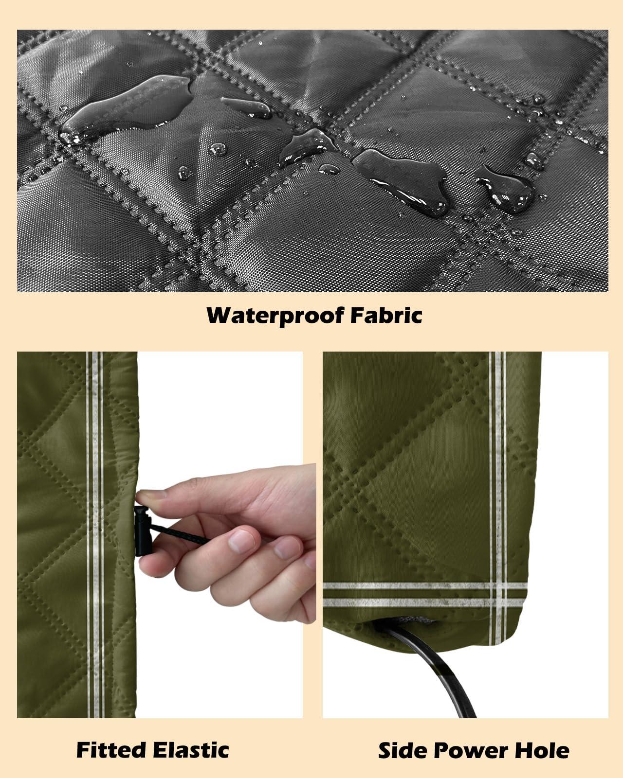 QueenKer QueenKer Indoor Air Conditioner Cover, Solid Color Dark Olive Green Waterproof Indoor AC Cover Inside Window AC Cover with Free Elastic Straps for Window Units, 21 X 15 X 3.5 Inch