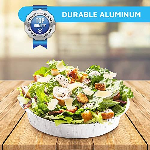 MontoPack MontoPack 9” Round Aluminum Foil Pans | Disposable Containers with Straight Walls for Storing, Serving, Baking & Reheating | Freezer and Oven Safe, Recyclable, USA-Made | 50-Pack of Tins for Meal Prep