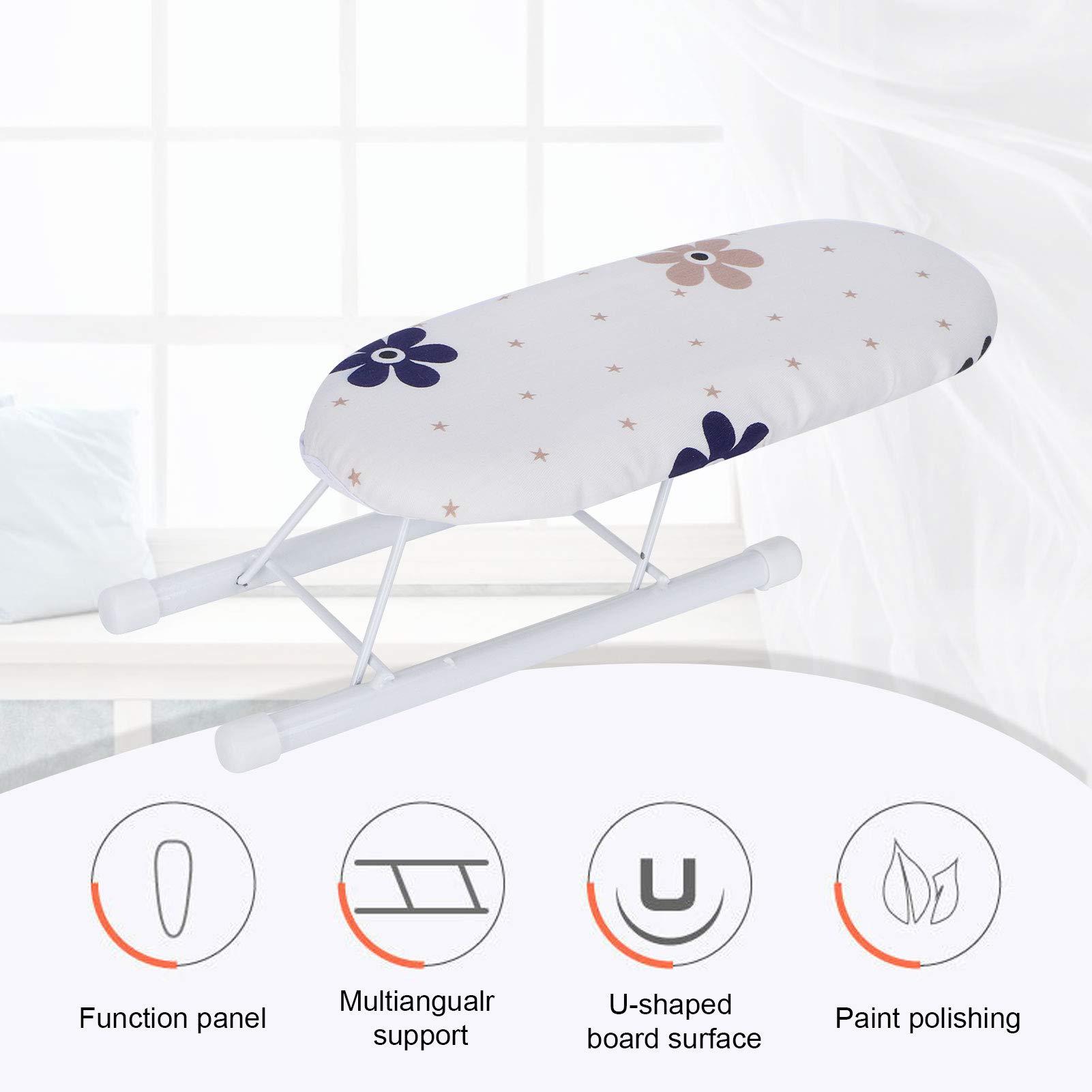 Jerliflyer Jerliflyer Desktop Ironing Board, Portable Mini Small Ironing Board Thickened with Folding Legs, Suitable for Home Travelling (Flowers Tightly grouped)