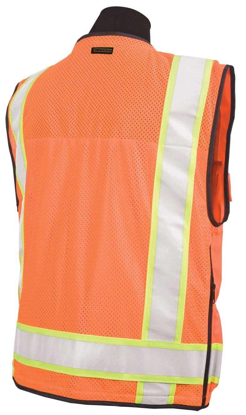 Kishigo ML Kishigo Mens Class 2 High Vis Professional Surveyor\'s Vest Lime 5XL S5000