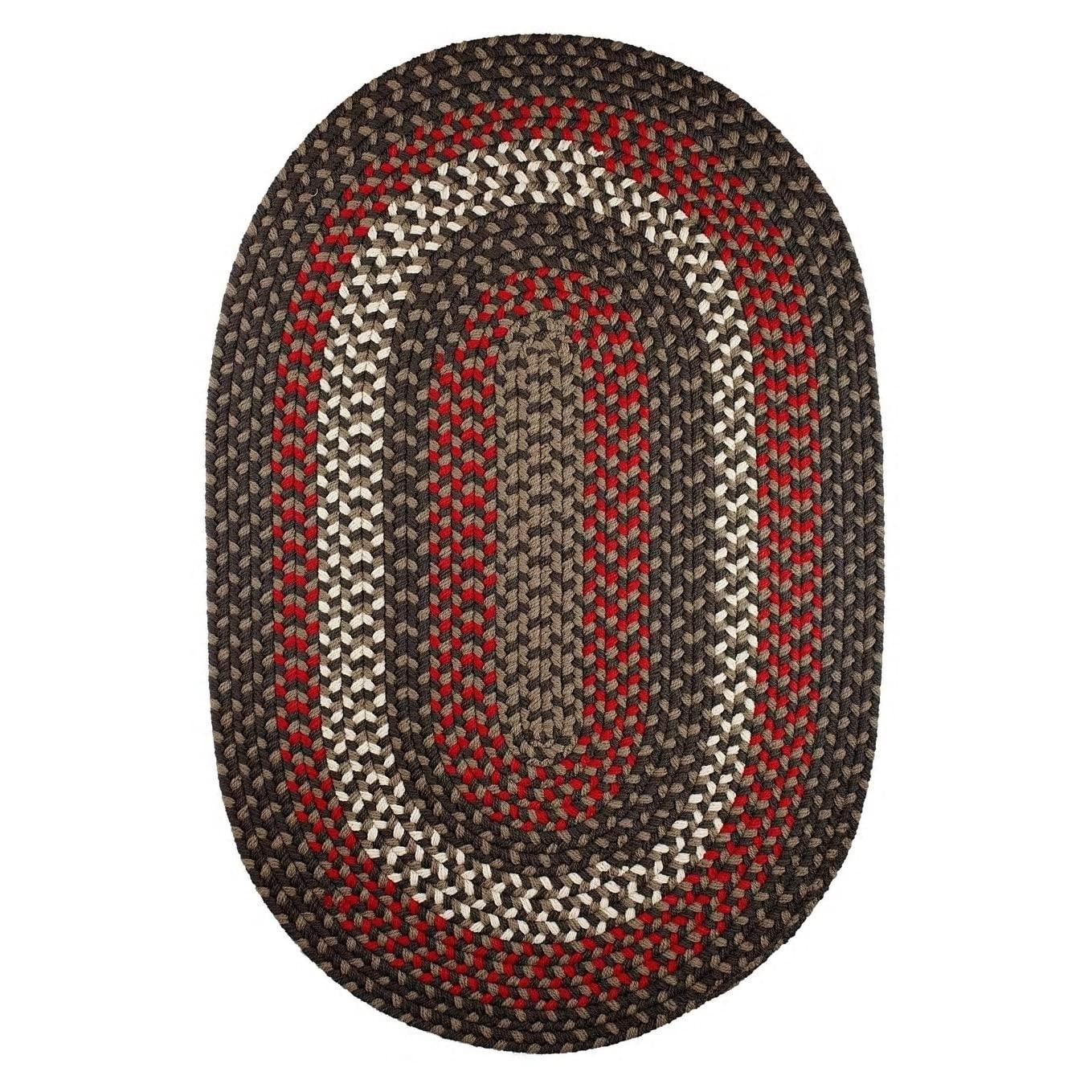 Rhody Rug Rhody Rug Mission Hill Indoor/Outdoor Braided Area Rug High Traffic Sage Green 2' x 3' Oval Reversible 2' x 3' Accent, Outdoor, Indoor Entryway Oval