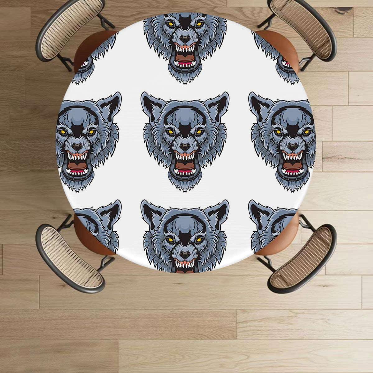 OOzie OOzie Black Red Yellow Tablecloth Overlay for Round Tables Scary Male Vampire Bloodthirsty Table Cover for Kitchen Dining Party Picnic Vampire Fits up 40\"-44\" Diameter Tables