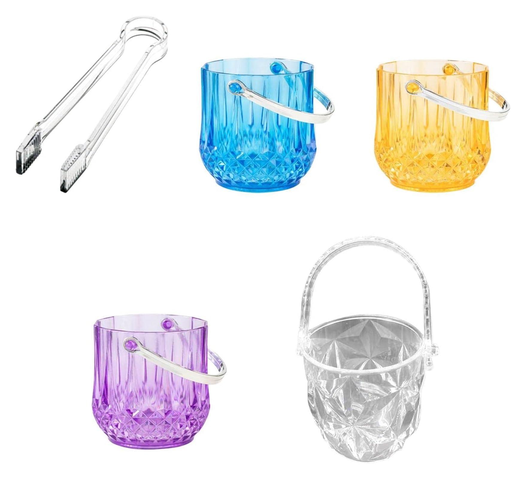 OXOAMP Ice Bucket MEGCI Plastic Ice Bucket with Handle Small Ice Bucket for Freezer Cocktail Chilling Beer Champagne Beer Cocktail Bar Party Beer Bottles (Color : Blue)