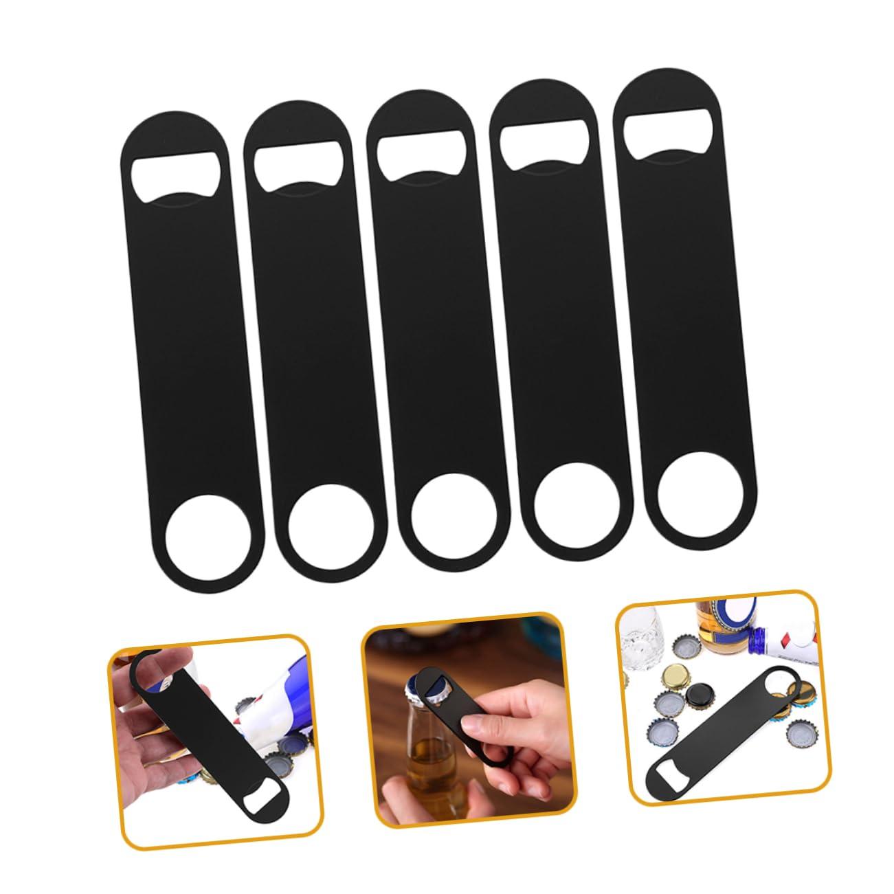 CIYODO CIYODO 5pcs Bottle Opener Beer Can Opener Black Portable Bottle Opener Stainless Steel Manual Beer Opener