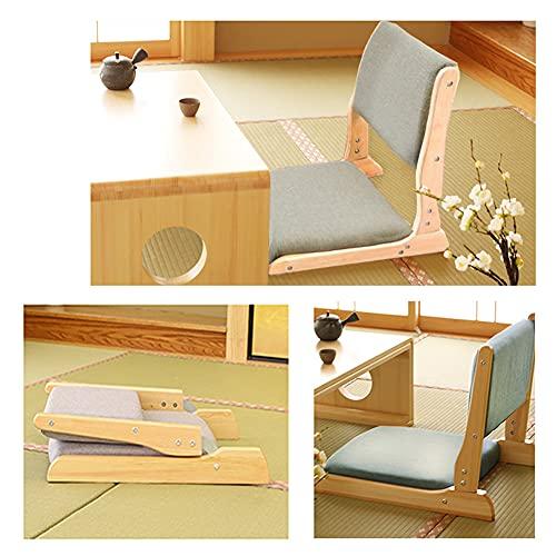 ZHEKUN ZHEKUN Tatami Chair Accent Furniture,Foldable Meditation Floor Chair, Living Room Chair Floor Seat, Portable Japanese Legless Chair,Lazy Sofa for Bay Window Meditation Reading,Balny Chair with Cushion