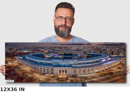 Generic Yankees Baseball Stadium Photo Print - Bronx NYC Pinstripes Fall Afternoon Aerial Photography- New York Sports Stadium Travel Canvas for Home Room Wall Decor