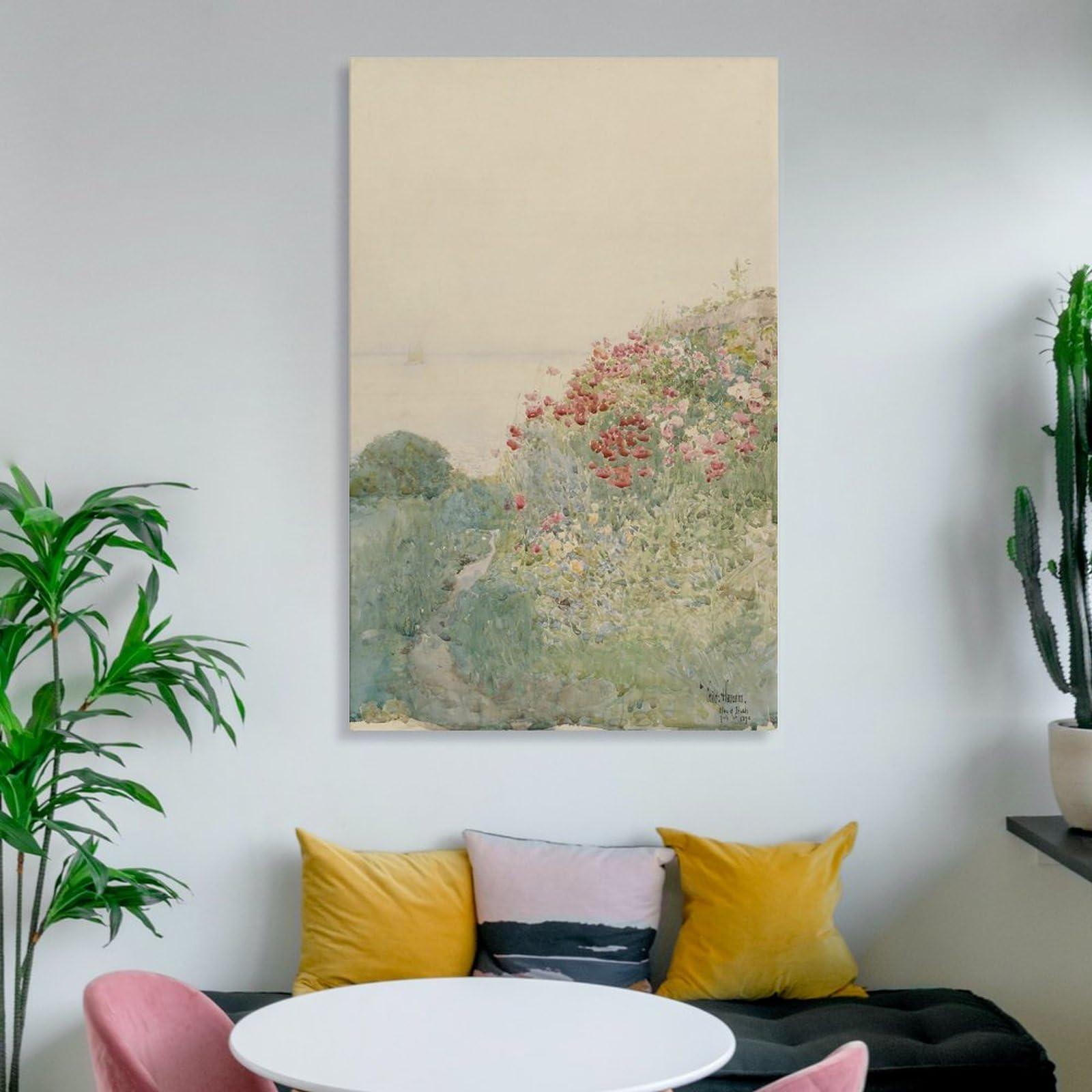 Generic Frederick Childe Hassam Field of Poppies Isles Of Shoals Painting On Canvas Wall Art Poster Scroll Picture Print Living Room Walls Decor Home Posters 20x30inch(50x75cm)