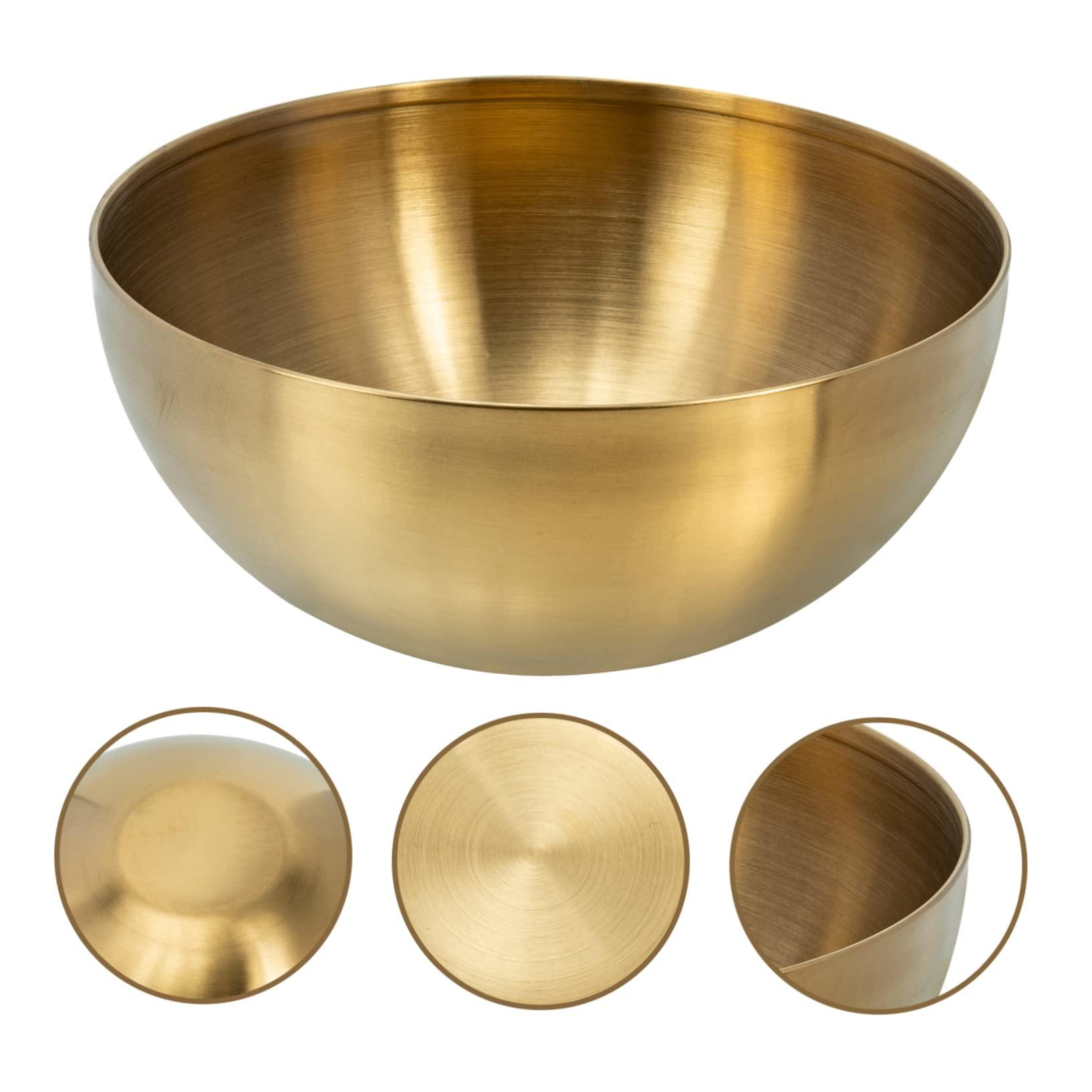 Ciieeo Ciieeo 3pcs Stainless Steel Salad Bowl Bowls Ramen Bowl Pot Salad Servers Silver Soup Bowl School Foldable Salad Bowl Bin Liners Gold Food Mixing Bowl Dryer Fruit Salad Container Golden
