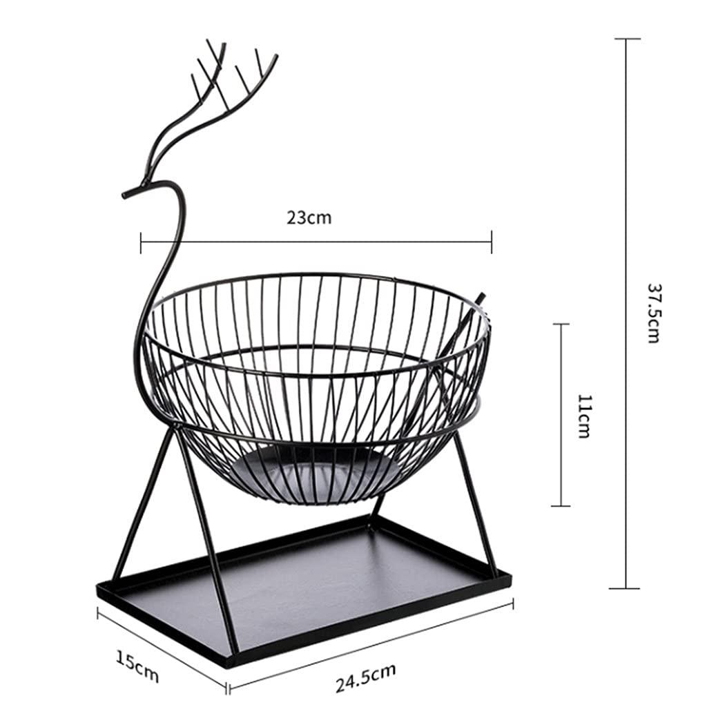 YUHINN YUHINN Fruit Basket Bowl Creative Wrought Iron Fruit Plate,Fruit Bowls Living Room Home Coffee Table Fruit Basket Bread Snacks (Color : Black)
