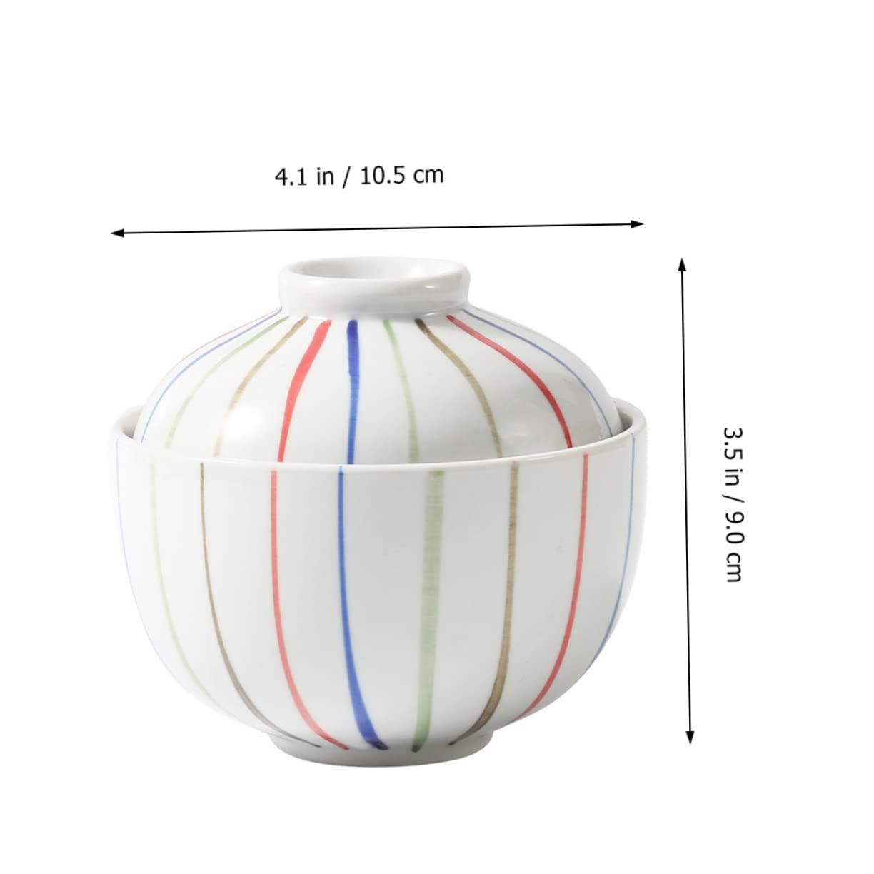 LABRIMP LABRIMP 1 PC Ceramic Steamed Egg Bowl Muffin Casserole Pot with Lid Mixing Bowl Tin Decorative Bowl Pans Kettle Bowls with Lids Rattan Food Containers with Lids Ceramic Tableware Ceramics