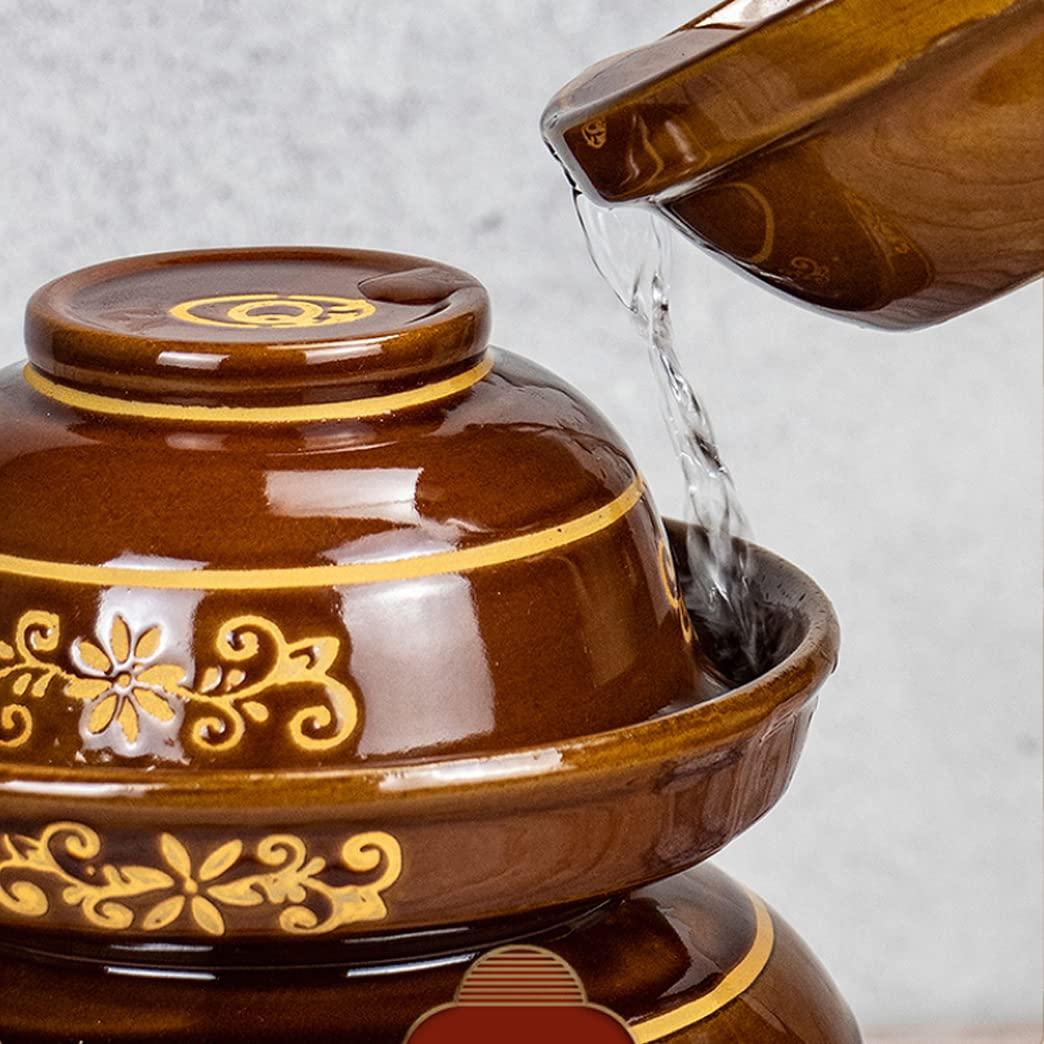 ZHOUXIAO ZHOUXIAO Blue Pickle Jar,Traditional Chinese Porcelain Pickle Jar, Ceramic Fermentation Crock Pickling Pot,Fermenting Jar with Water Seal Airlock Lid Stoneware Fermenter for 3KG