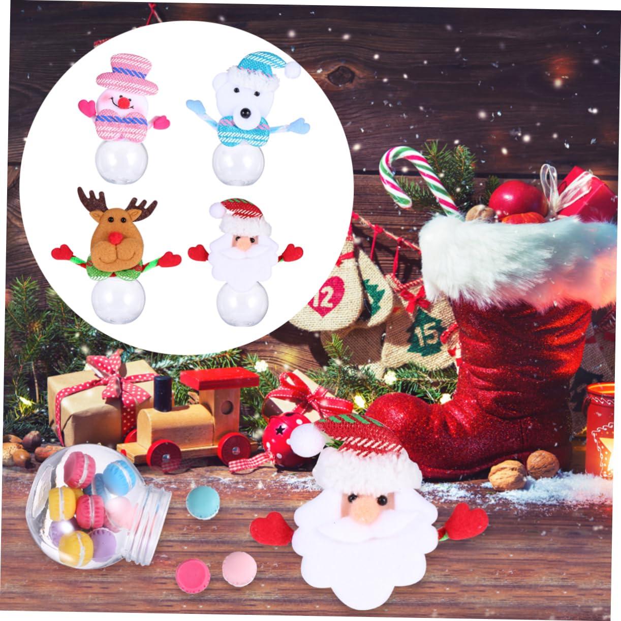 NAMOARLY NAMOARLY 4pcs Box Mini Candy Jar Christmas Lights Tins Snowman Candy Storage Christmas Storage Inflatable Christmas Tree Bag Christmas Treat Storage Canister Xmas Candy Jar Red Plastic