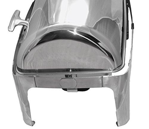 Tiger Chef Tiger Chef Chafing Dish Buffet Set - Stainless Steel Chafer - Roll-Top Chaffing Dishes 8 Quart and Plastic Salad Tong - Chafer and Buffet Warmer Set