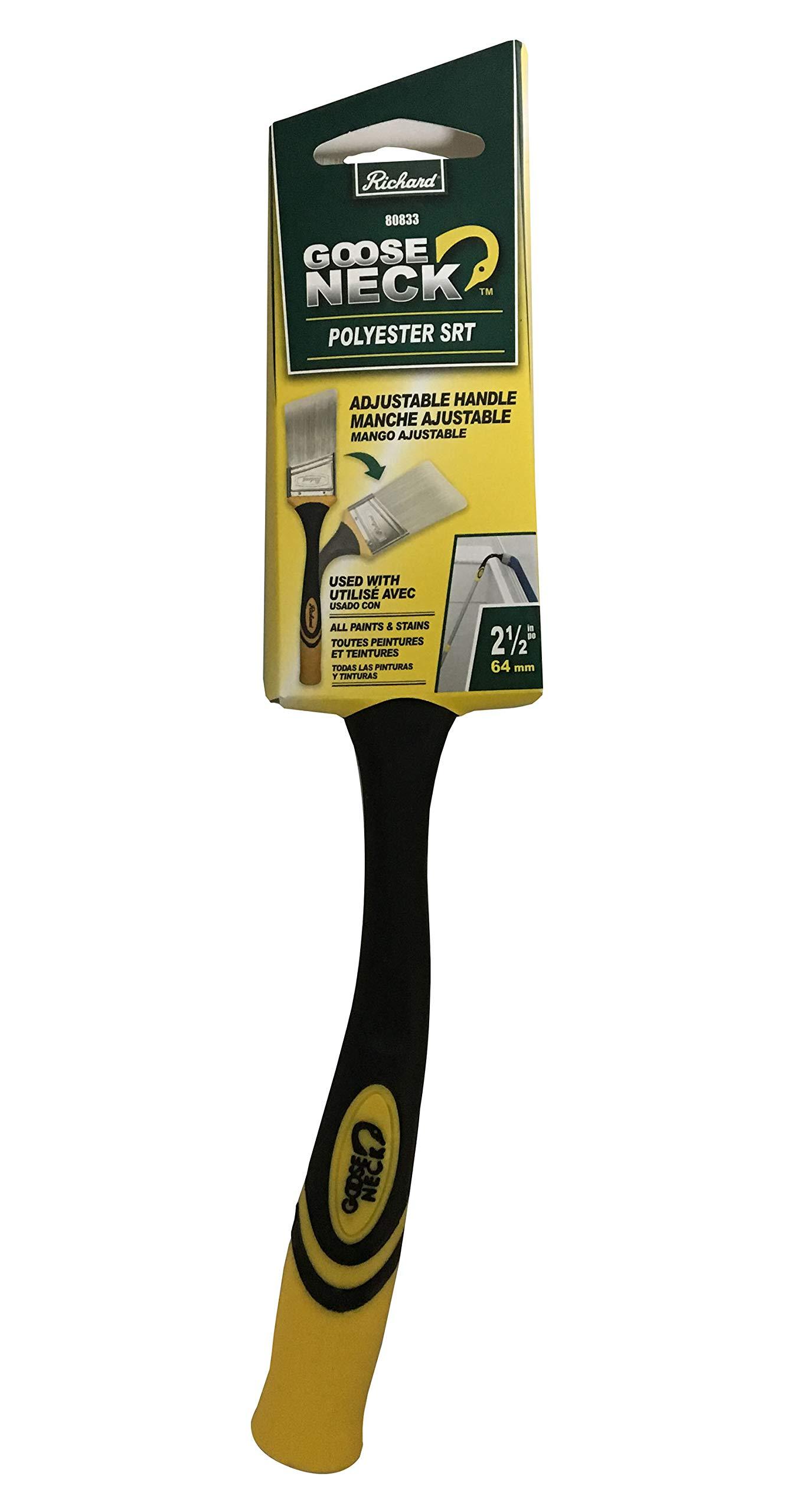 Richard Richard 80833 Goose Neck Angular Paint Brush with Flexible Soft Grip Handle, 2-1/2"