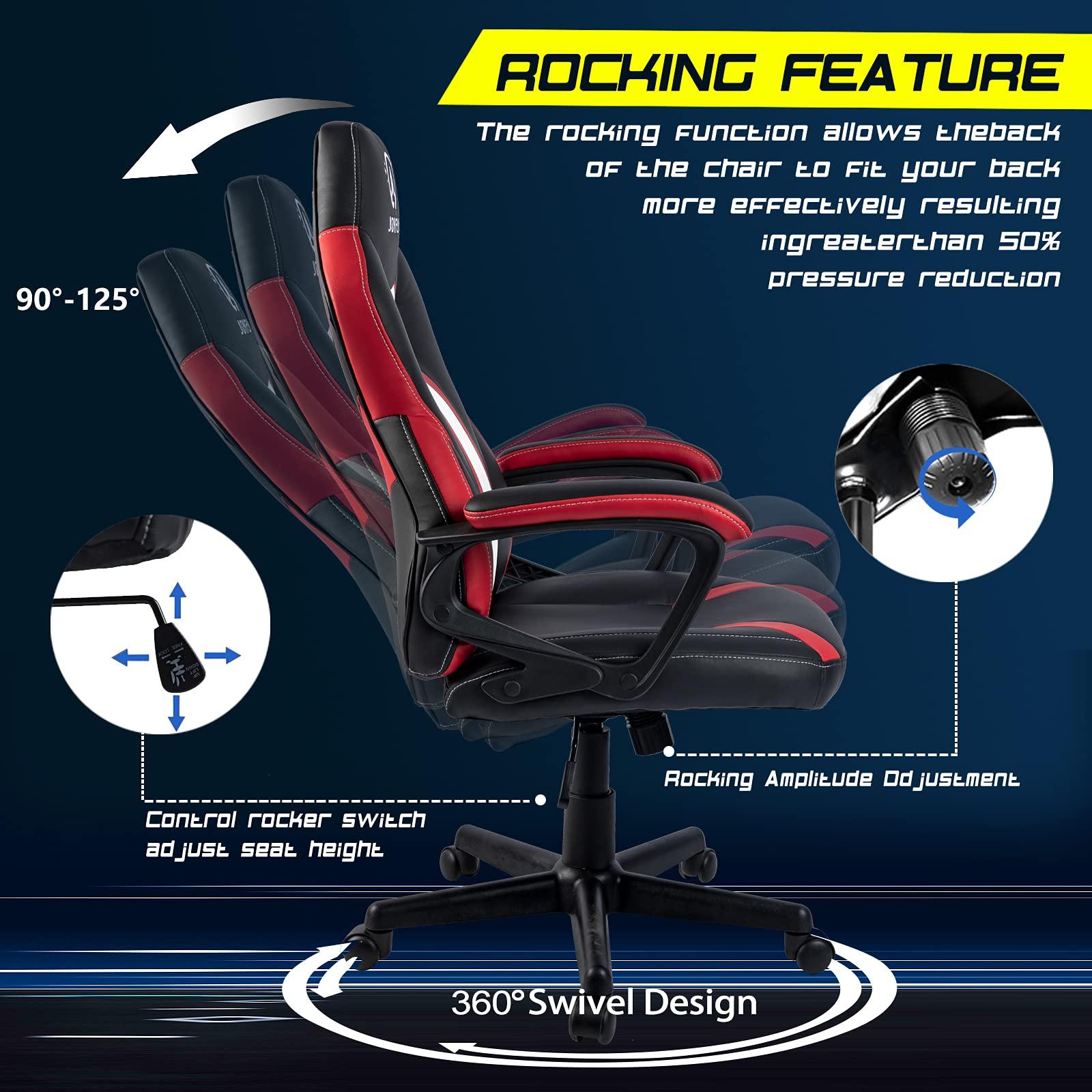 JOYFLY JOYFLY Gaming Chair, Computer Gaming Chair Video Game Chairs for Teens Adults, Silla Gamer Chair Racing Ergonomic PC Office Chair with Lumbar Support(Red)