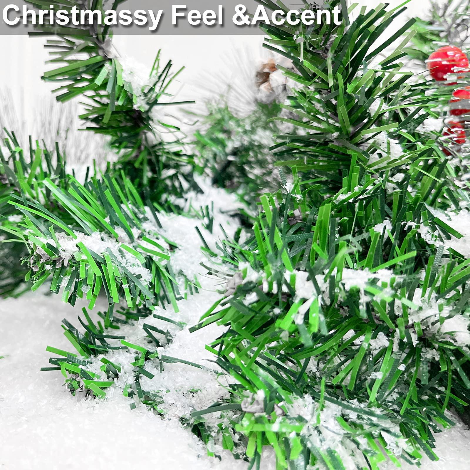 TURNMEON TURNMEON 30 Ounces Fake Artificial Snow Powder Christmas Tree Decorations, Sparkling Dry Plastic Faux Snowflakes for Christmas Decorations Home, Village Displays, Holiday Winter Crafts,Slime Supplies