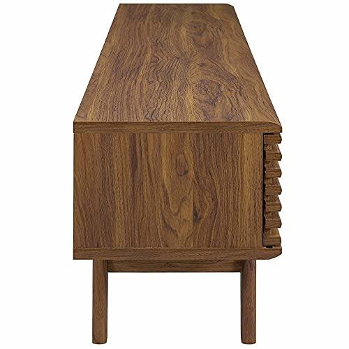 Modway Modway Render 70\" Mid-Century Modern Low Profile Entertainment TV Stand, 70 Inch, Walnut Walnut