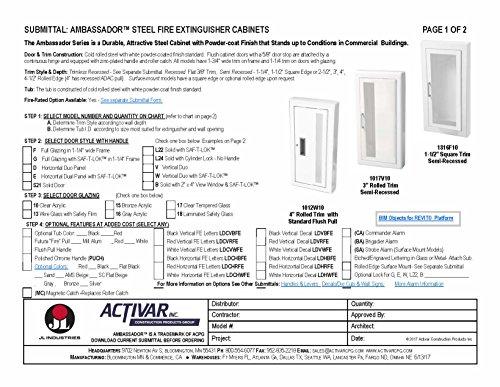 JL Industries J L Industries 1015F10 Ambassador Full Glass Fully Recessed Flat Trim Cabinet