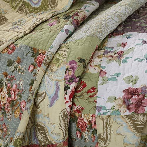 Greenland Home Greenland Home Blooming Prairie Cotton Patchwork Quilt Set, 4-Piece Twin, Multicolor