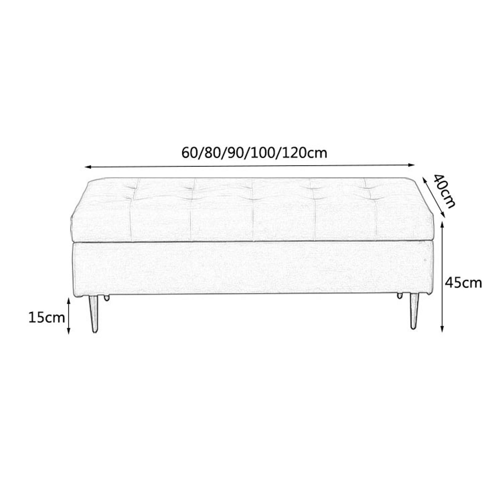 HomeLoft Basics Storage Ottoman Bench with Padded Seat Storage Chest with Metal Legs End of Bed Bench with Hidden Storage Upholstered Entryway Bench Footrest for Bedroom