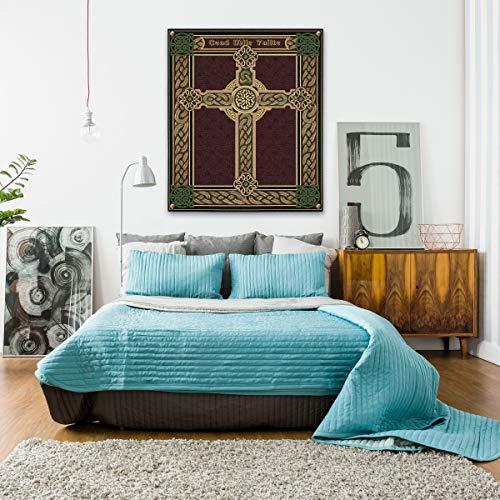 Pure Country Weavers Celtic Irish Cross One Thousand Blessings | Woven Tapestry Wall Art Hanging | Celtic Tribal Knot Design | 100% Cotton USA Size 34x27