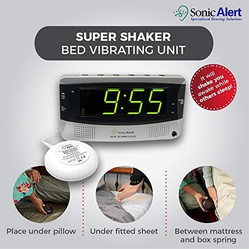Sonic Alert Sonic Alert 0 Sonic Bomb Extra Dual Alarm Clock with Large Display-SBD375SS, Silver