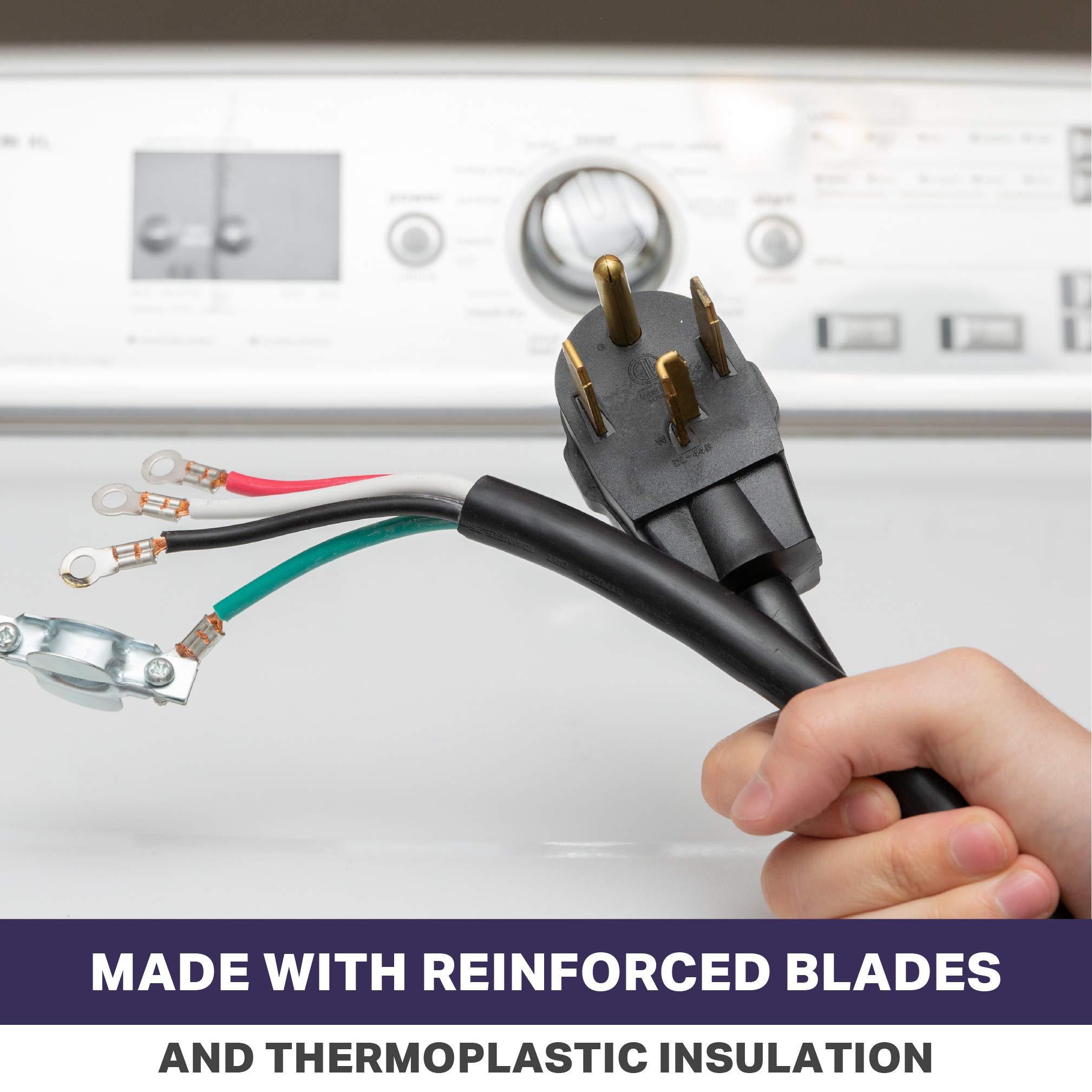 Thonapa Thonapa 4 Prong Dryer Cord 6 Ft, 30 AMP Appliance Extension Cord with 4 Prong, NEMA 14-30 Plug, 10/4 SRDT 6 Foot, Black - US Veteran Owned Company