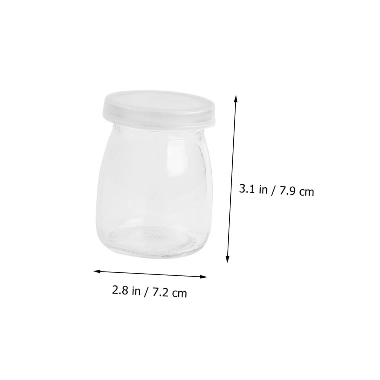 PRETYZOOM PRETYZOOM 10pcs 200mL Wide Mouth Glass Pudding Jars with Lids Storage Containers for Pudding Yogurt and Juice Glass Jelly Cups Set