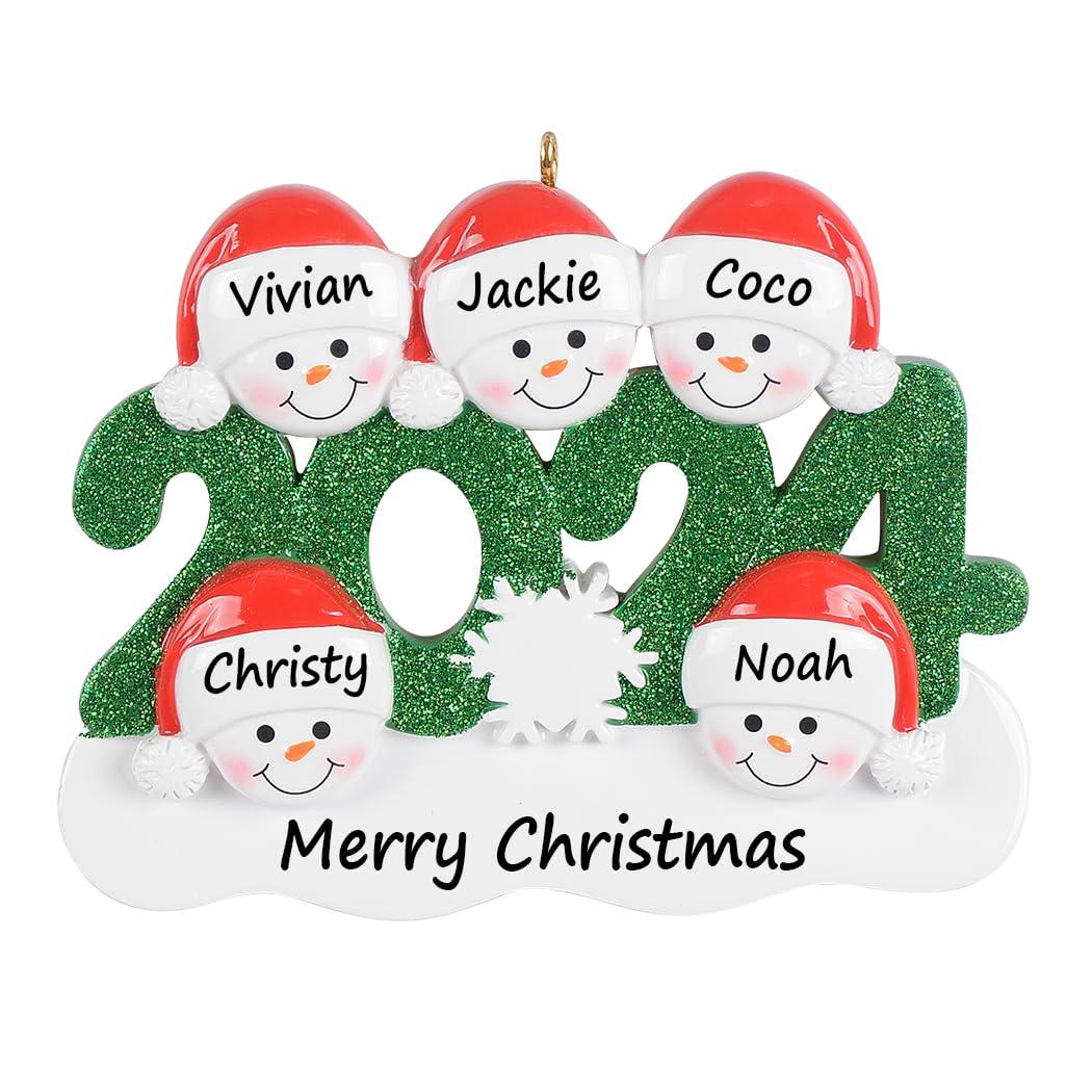 MAXORA MAXORA Personalized 2024 Dated Ornament Family 5 Christmas Ornament