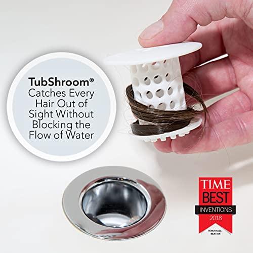 TubShroom TubShroom The Revolutionary Tub Drain Protector Hair Catcher/Strainer/Snare, White, 2.25 x 2.25 Inch