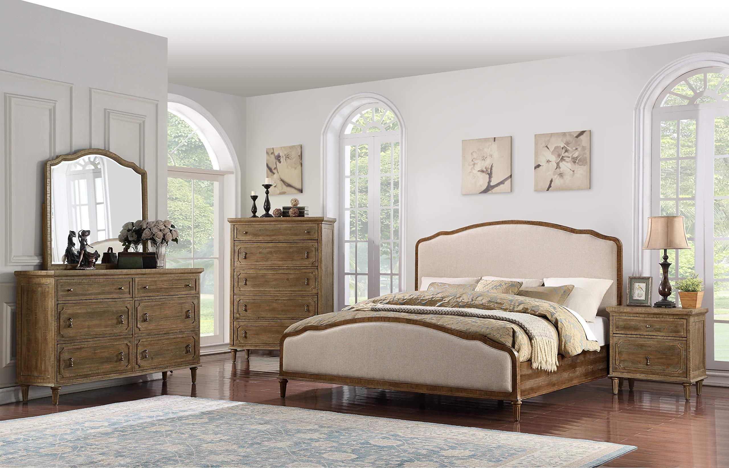Wallace & Bay Wallace & Bay Haynes Upholstered Bed, King, Gray & Linen