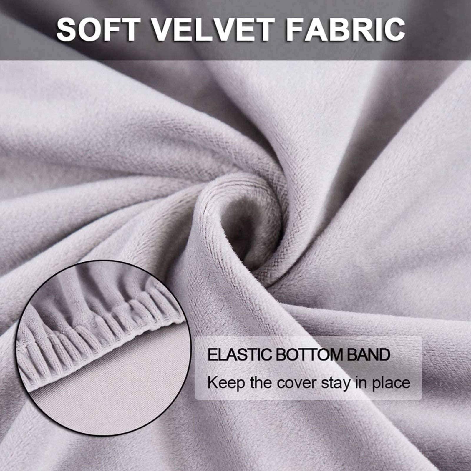 Telusu Thick Velvet Bar Stool Covers Set of 1/2/4/6/8 Stretch Counter Barstool Slipcovers Furniture Chair Seat Cover with Elastic Bottom Dining Room Chair Covers Universal Size