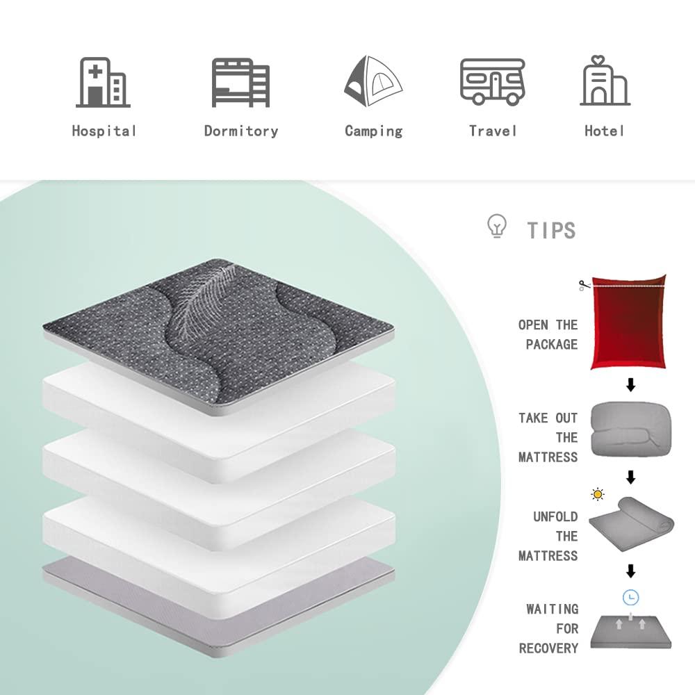 Generic Foldable Futon Mattress Korean Tatami Mattress Topper Portable Sleeping Pad Student Dormitory Double Single Roll Up Mattress for Floor Guest Camping Adult Children,Leaf 3cm,King(180x200cm)