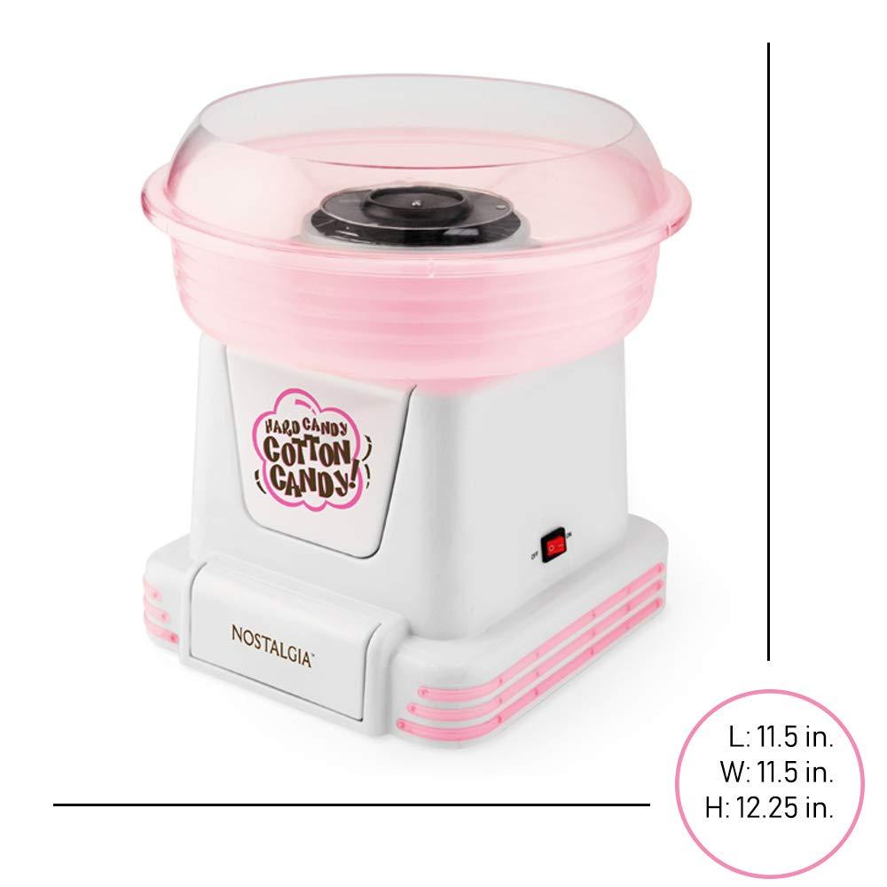 Nostalgia Nostalgia Cotton Candy Machine - Retro Cotton Candy Machine for Kids with 2 Reusable Cones, 1 Sugar Scoop, and 1 Extractor Head White