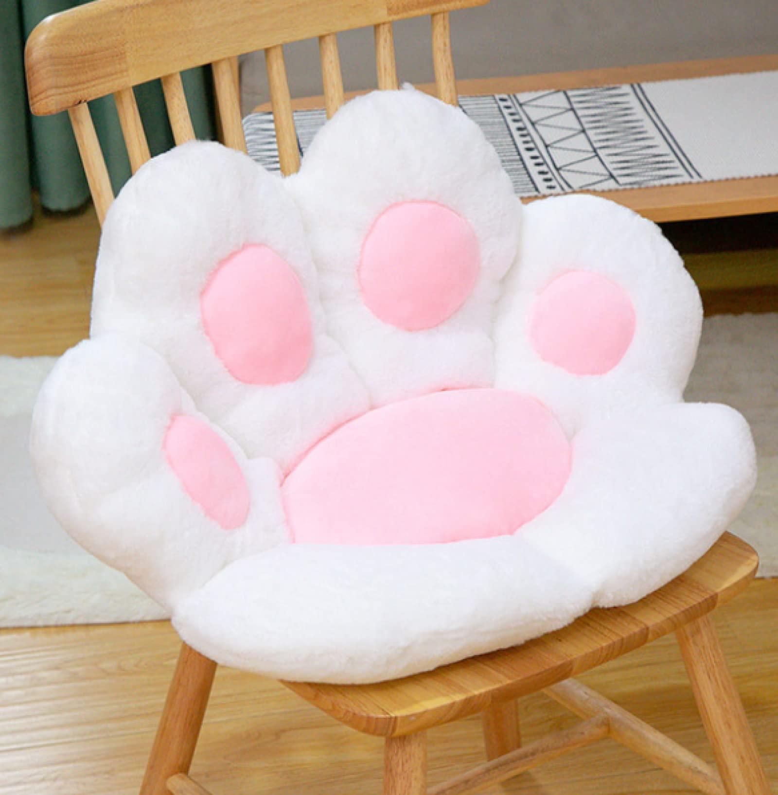 TTHXQ Comfortable Plush Cat Paw Cushion, Lazy Sofa Seat Cushion, Comfortable Thick Stool Buttocks Office Cushion, Office Chair Cat Pillow, Good Gift for Girls, Family and Friends Pink