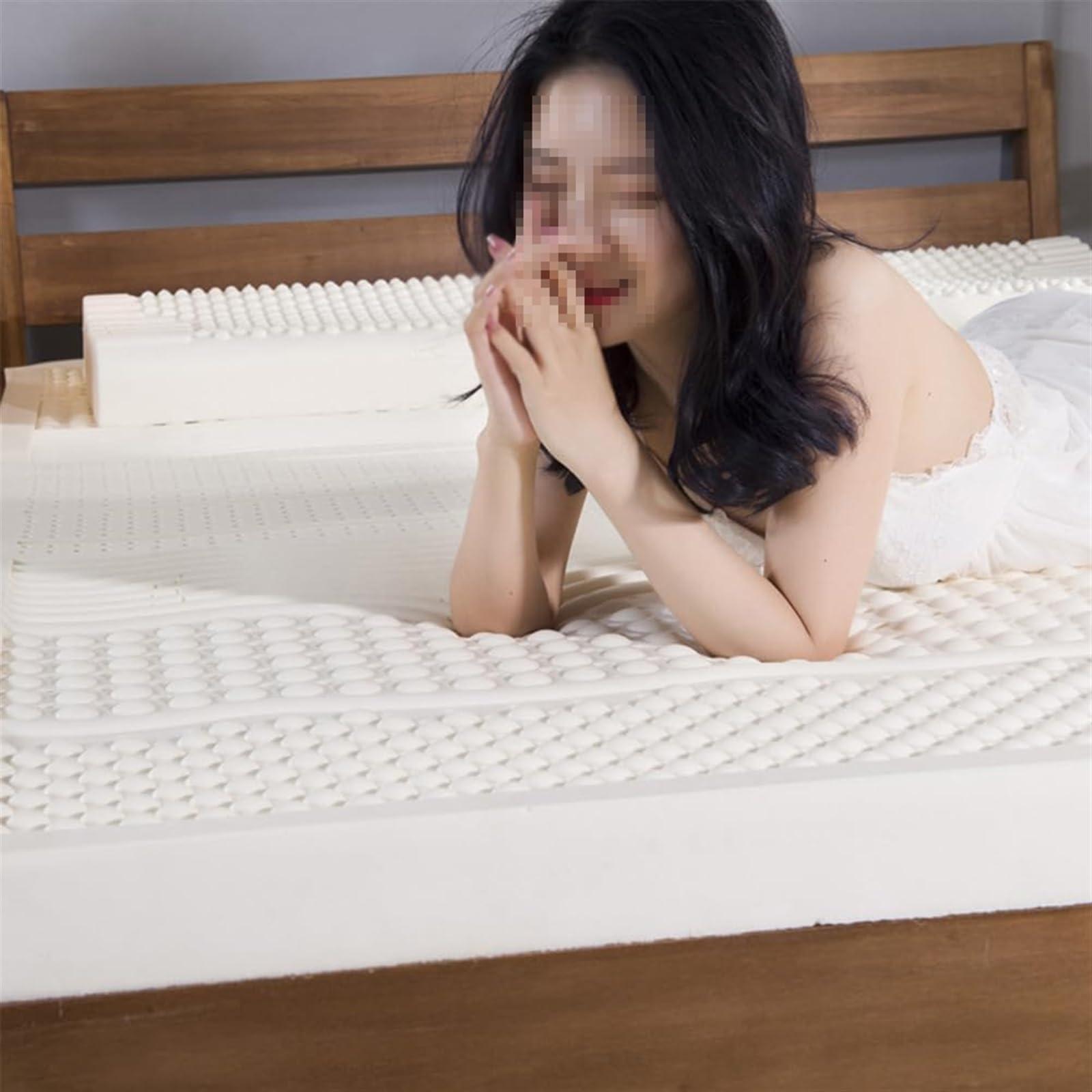 BMPAALN BMPAALN Natural Latex Topper,Organic Latex Mattress Topper White Latex Foam Mattress Topper | Best for Orthopedic Support | Ergonomic and Environmentally Friendly King(4in,200x200cm(79x79in))